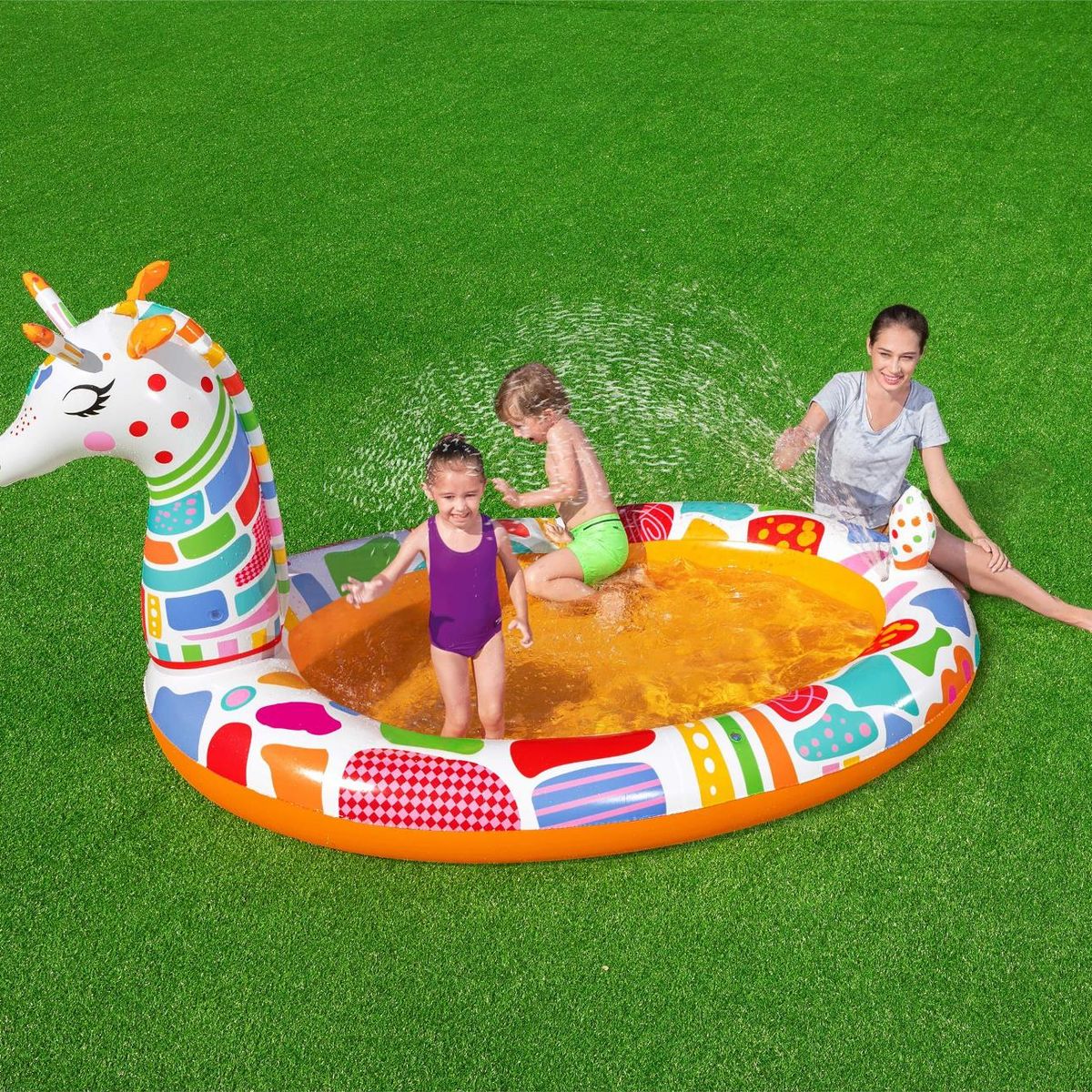 BESTWAY - Piscina Inflable Jirafa 2.66M X 1.57M X 1.27M
