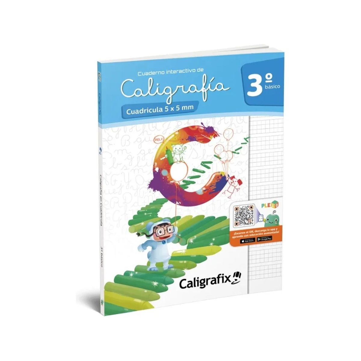 CALIGRAFIX - Cuaderno de caligrafía 5x5mm 3° Básico