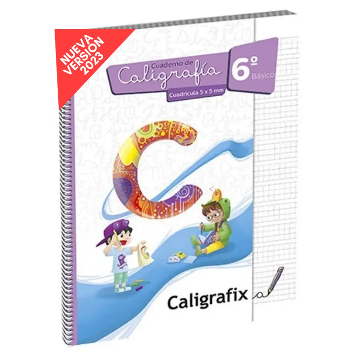 CALIGRAFIX - Cuaderno de caligrafía 5x5mm 6° Básico
