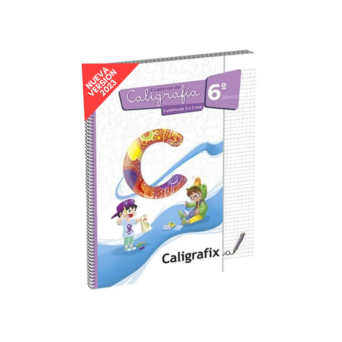 CALIGRAFIX - Cuaderno de caligrafía 5x5mm 6° Básico