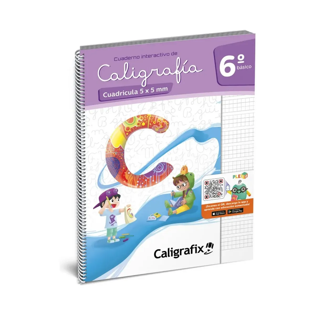 CALIGRAFIX - Cuaderno de caligrafía 5x5mm 6° Básico