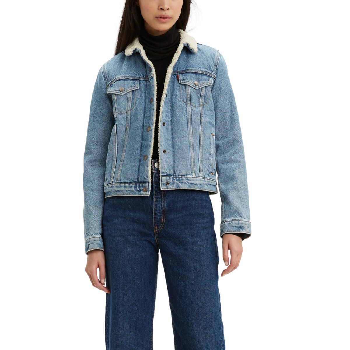 LEVIS - Chaqueta Mujer Regular Fit Sherpa Azul Levis