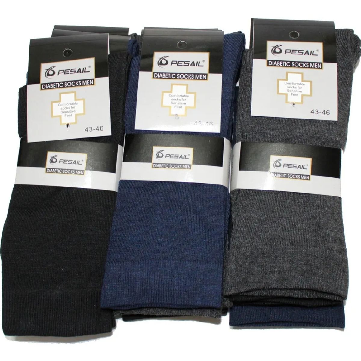 GARSIL - 6 Pares Calcetines De Algodon Sin Costuras Hombre - Pie Diabeticos