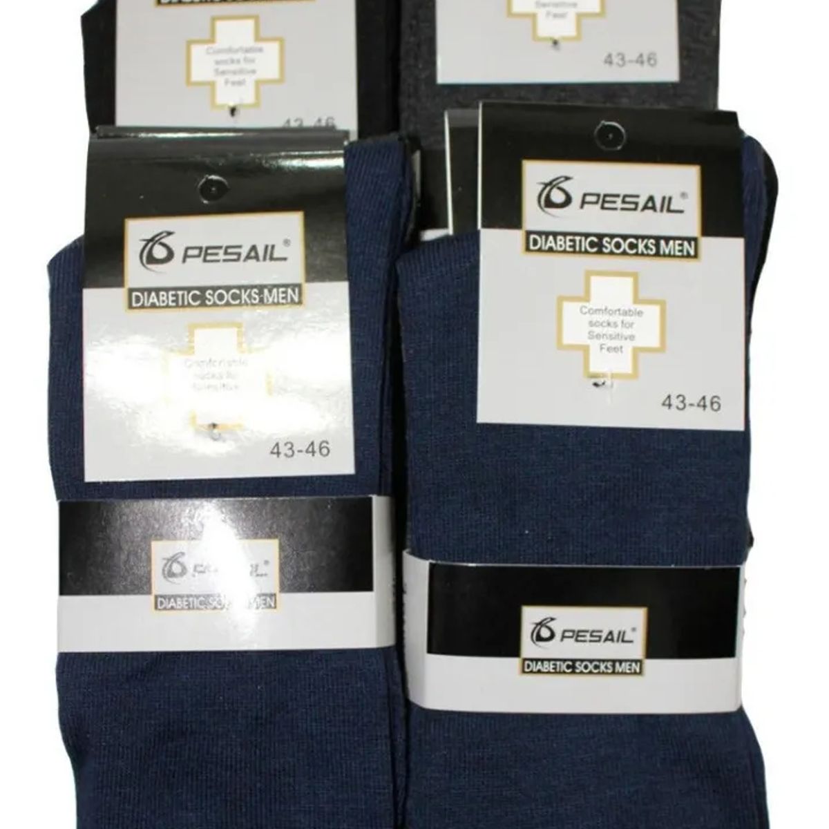 GARSIL - 6 Pares Calcetines De Algodon Sin Costuras Hombre - Pie Diabeticos