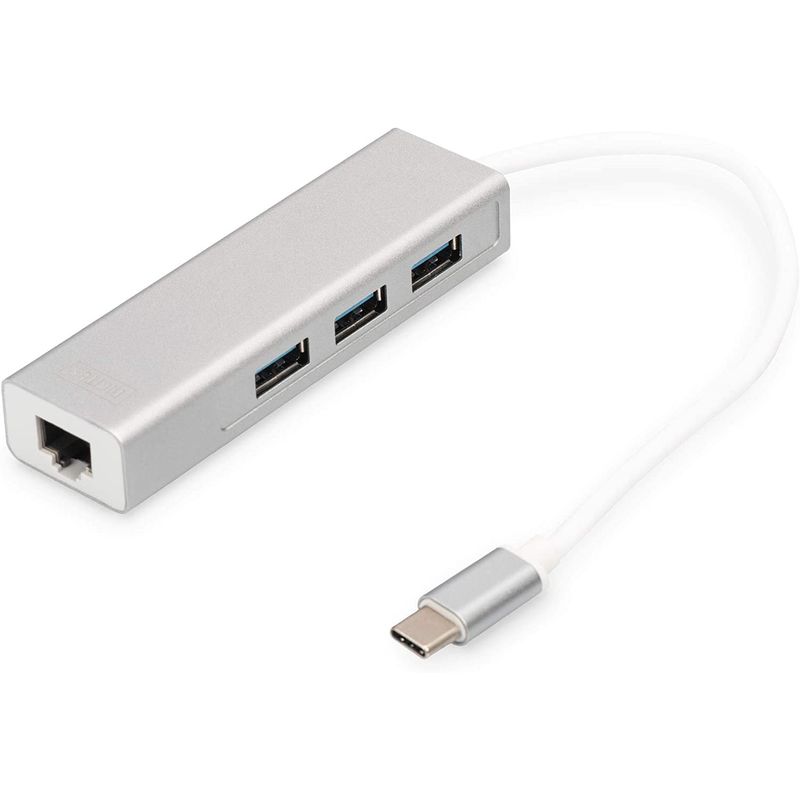 GENERICO - Adaptador Hub 3 Puertos Usb Type C Ethernet Rj45 3 Usb A 3.0