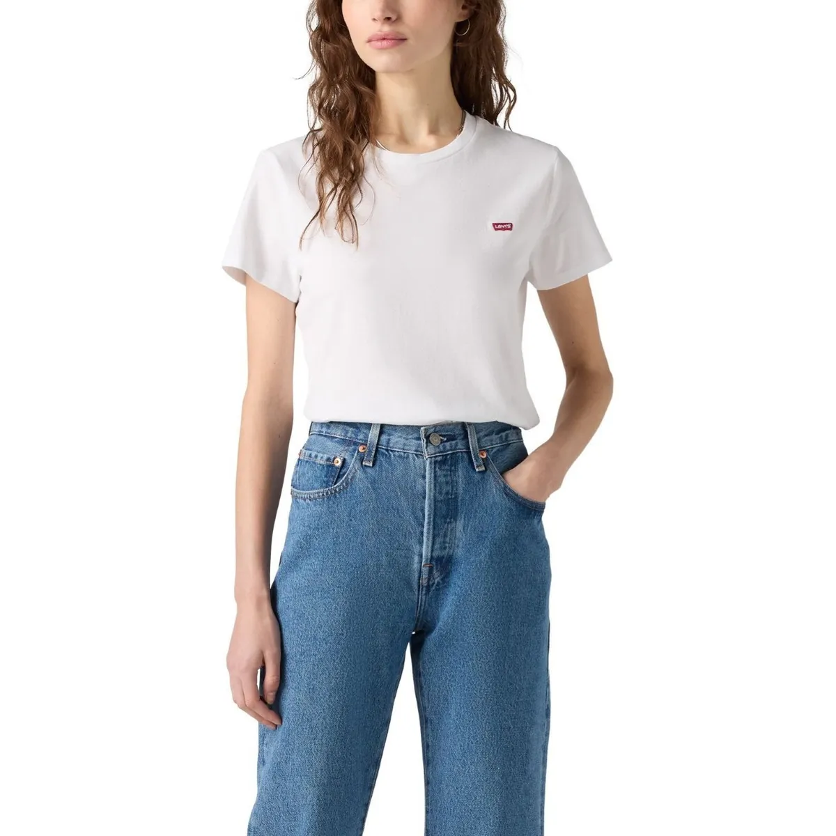 LEVIS - Polera Mujer Regular Fit Lisa Blanco Levis
