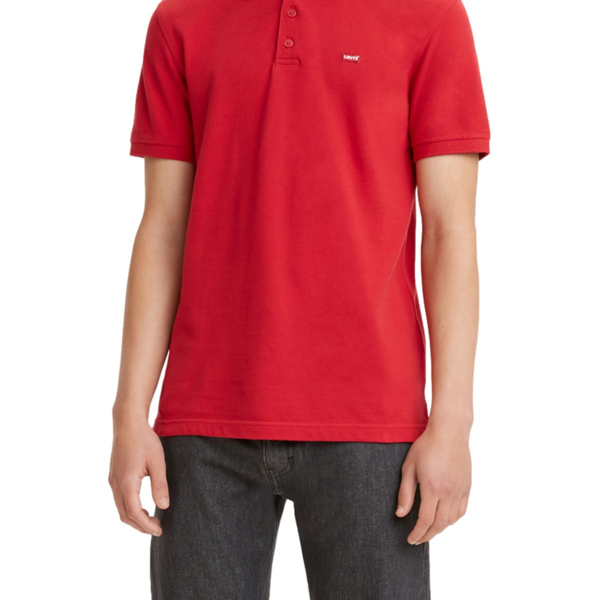 LEVIS - Polera Hombre Regular Fit Lisa con Logo Rojo Levis