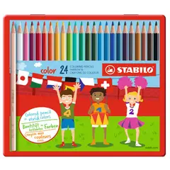 RHEIN - Ser 24 Lápices de colores -  Caja metálica