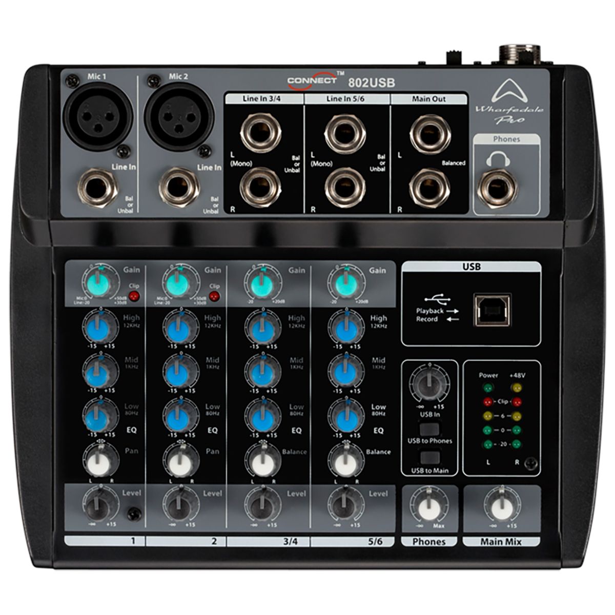 WHARFEDALE - Mixer Análogo Wharfedale Connect 802 USB