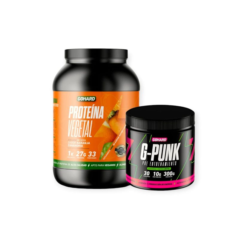 GOHARD - PROTEINA 1KG NARANJA & PRE ENTRENAMIENTO G-PUNK 30 SERV - GOHARD