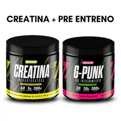 GOHARD - CREATINA 300GR 60SV & PRE ENTRENAMIENTO G-PUNK 30 SERV