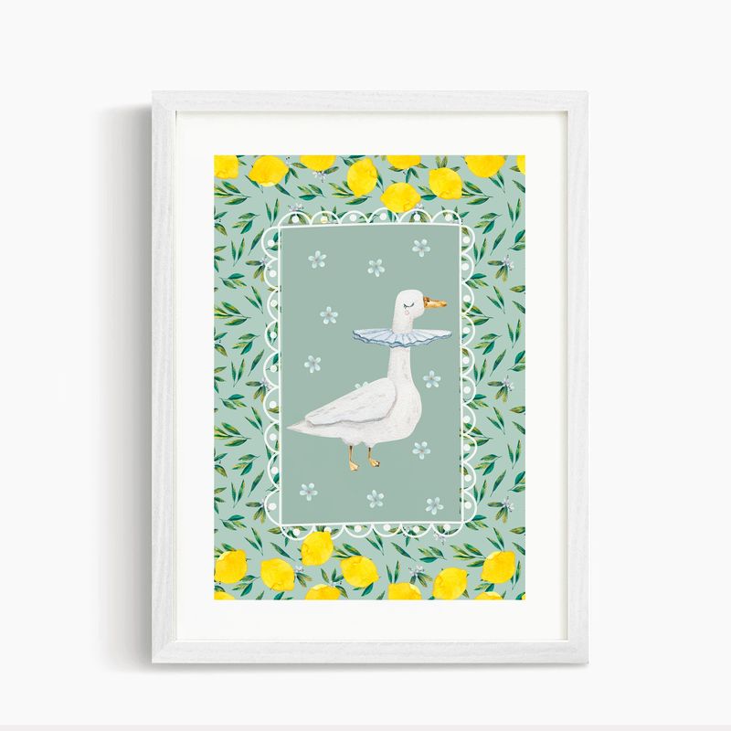 DECORACION PAJARITO - Cuadro decorativo Infantil Ganso y Limones