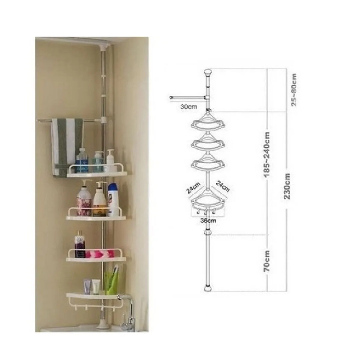 UNIVERSAL - Organizador esquinero para ducha