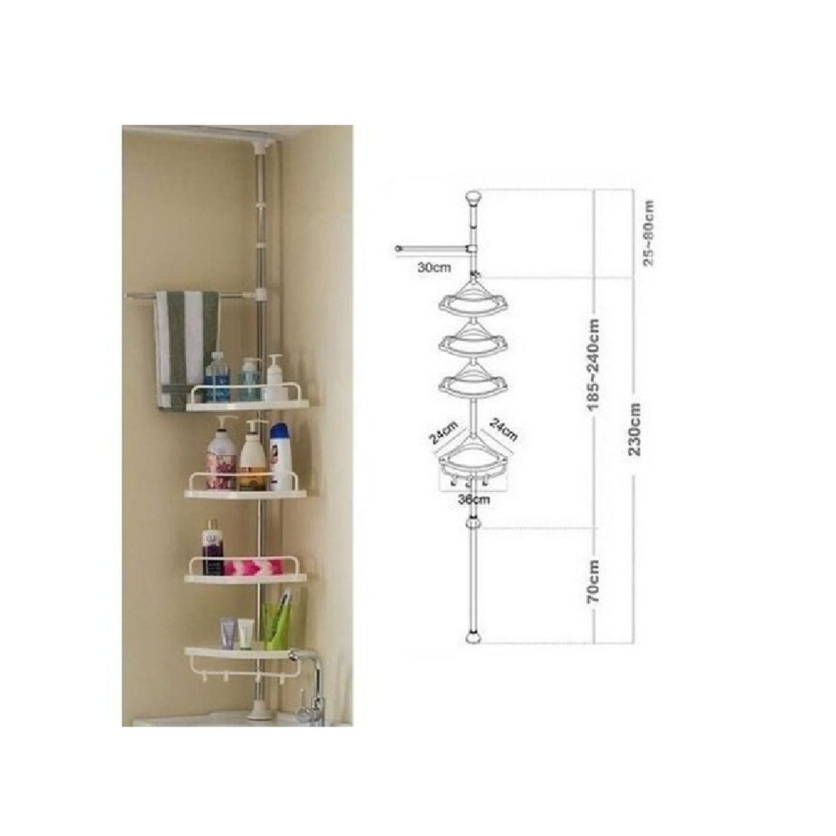 UNIVERSAL - Organizador esquinero para ducha