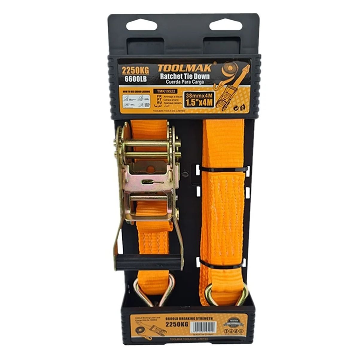 GENERICO - Eslinga Cinta Amarre Con Ratchet 1.5 Pulgada X 4 M Toolmak