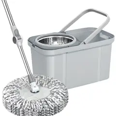 CRUSEC - Lampazo Mopa Fregona Cubo Trapeador De Pisos Giratoria 360°