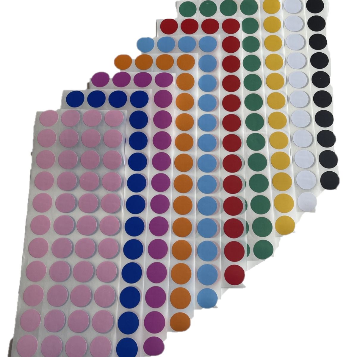 GENERICO - 500 Etiquetas Adhesivas Redondas 10 Colores 2 cm Diam Papel