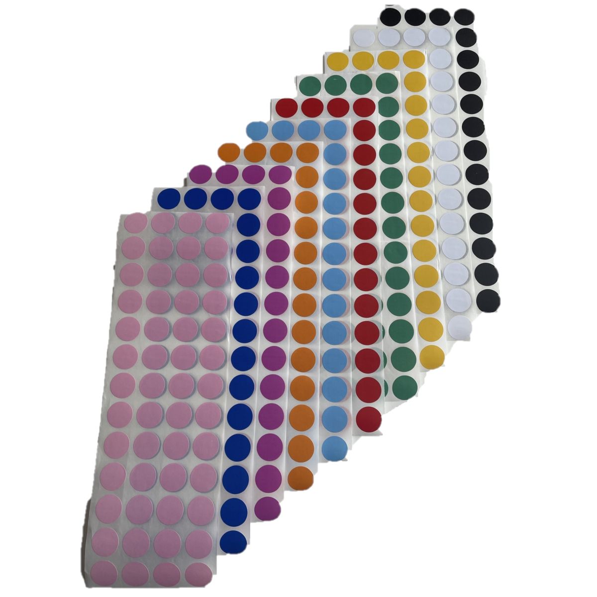 GENERICO - 500 Etiquetas Adhesivas Redondas 10 Colores 2 cm Diam Papel