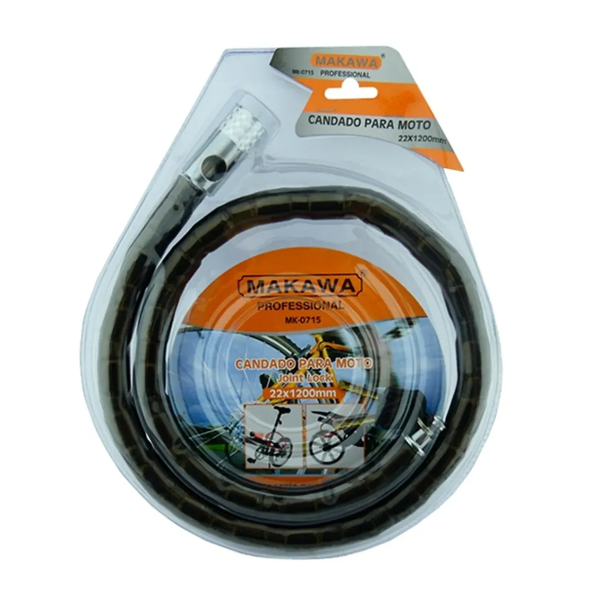 MAKAWA - Candado Cadena Para Motos Bicicleta 22x1200mm Makawa MK0715