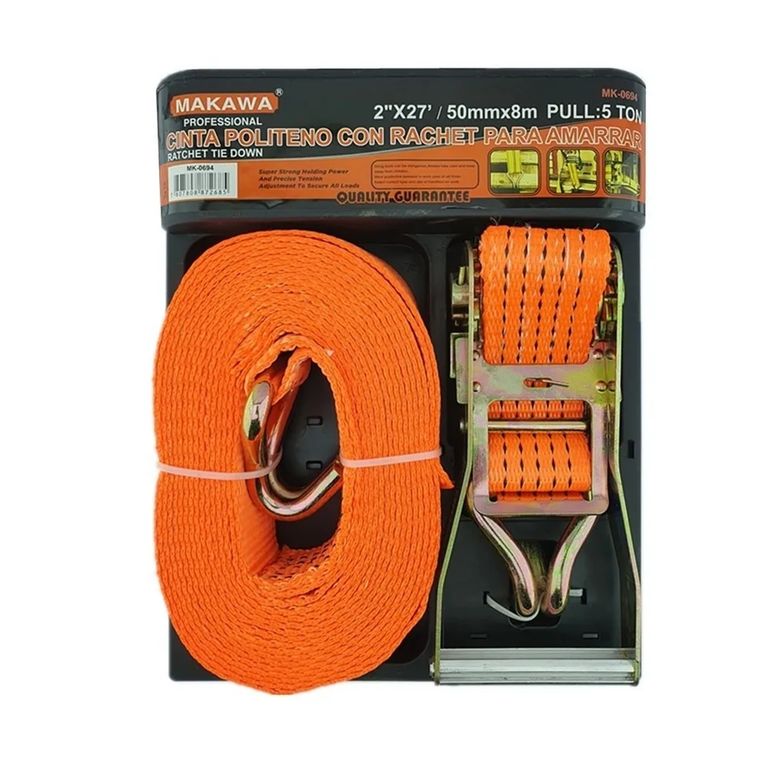 Eslinga Cinta Amarre Con Ratchet 2 Pulgada X 27 Ft