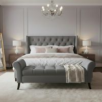 Banqueta Baúl Tucson Color Gris Tamaño King 170x45x60cm