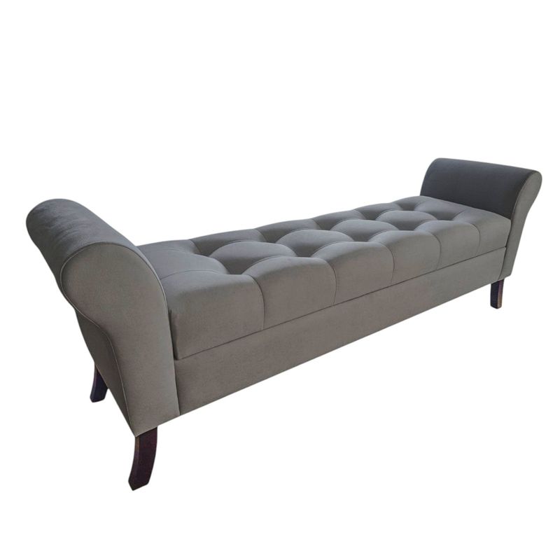 GENERICO - Banqueta Baúl Tucson Color Gris Tamaño King 170x45x60cm