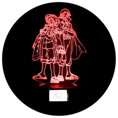 3DILUTION - Lámpara 3d Luffy y Shanks Base Reloj USB