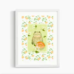 DECORACION PAJARITO - Cuadro decoración infantil Rana y Melón