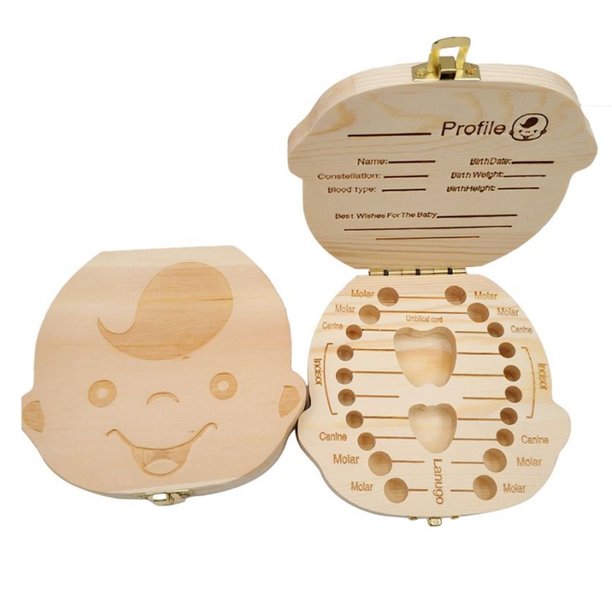 GENERICO - Caja De Madera Para Guardar Dientes Bebé Niño