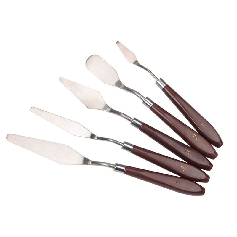 KUANGYE - Set De 5 Espátulas Metálicas Pintura Arte Óleo Acrilico