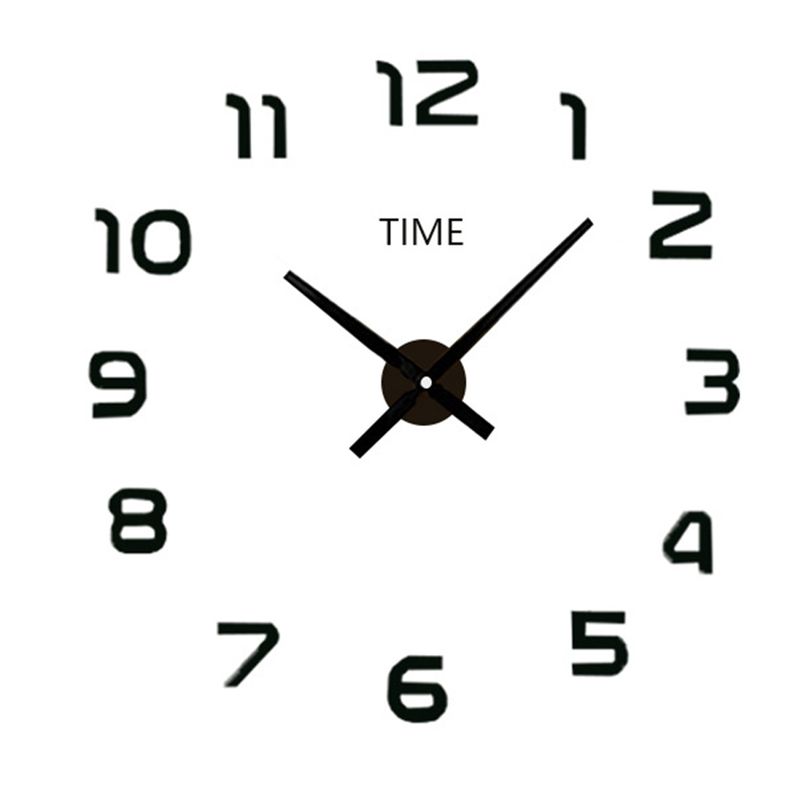 KUANGYE - Reloj De Pared 3d Grande Números Negros