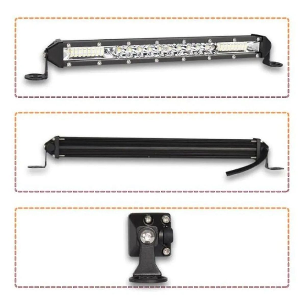 KUANGYE - Barra De Luz Led 10 Pulgadas 26 Led 78w Jeep 4x4 Universal