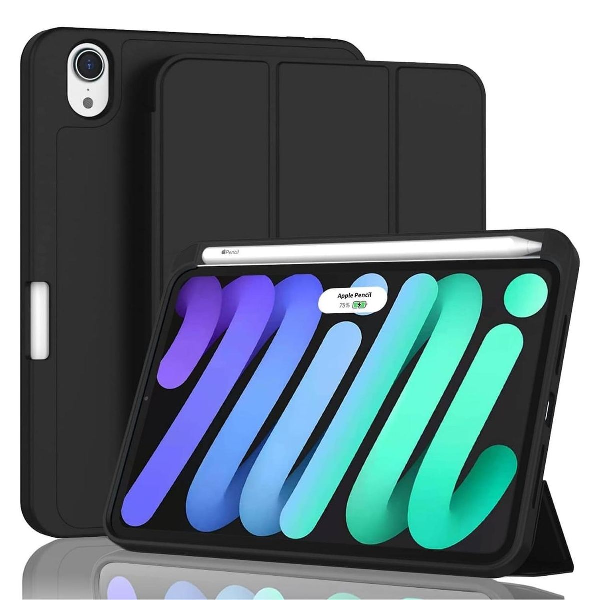 GENERICO - Funda Para iPad Mini 6° Generación 2021 Ranura Lápiz - Negro