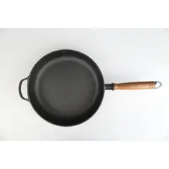 KITCHEN PLUS - Sarten de hierro fundido y mango de madera desmontable