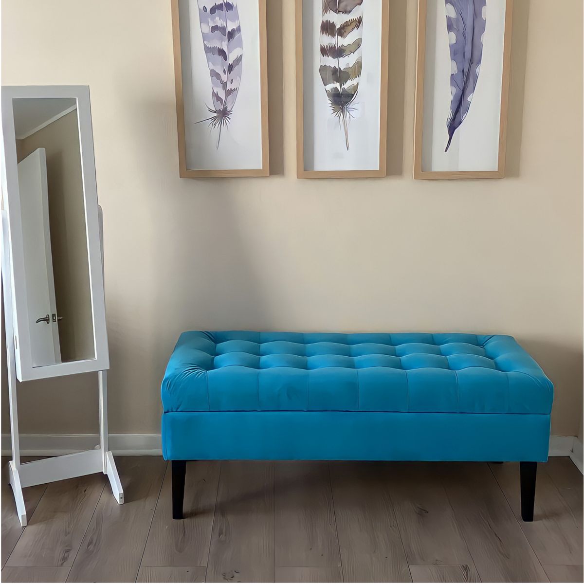 GENERICO - Banqueta Baúl Portofino Color Turquesa.