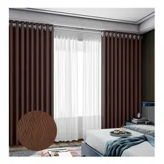 GENERICO - Cortina Blackout Marron Oscuro 2 Paños 140*220
