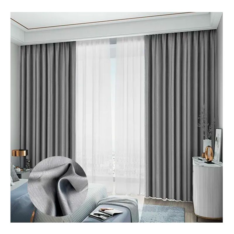 GENERICO - Cortina Blackout Plateado 2 Paños 140*220