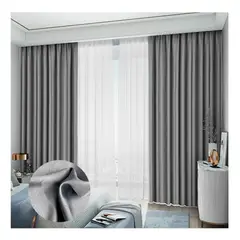 GENERICO - Cortina Blackout Plateado 2 Paños 140*220