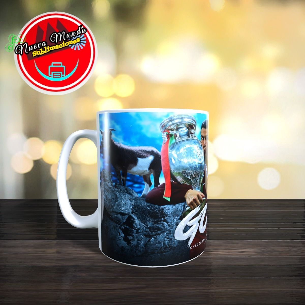 GENERICO - Taza Blanca De Copas De Messi Y Cristiano