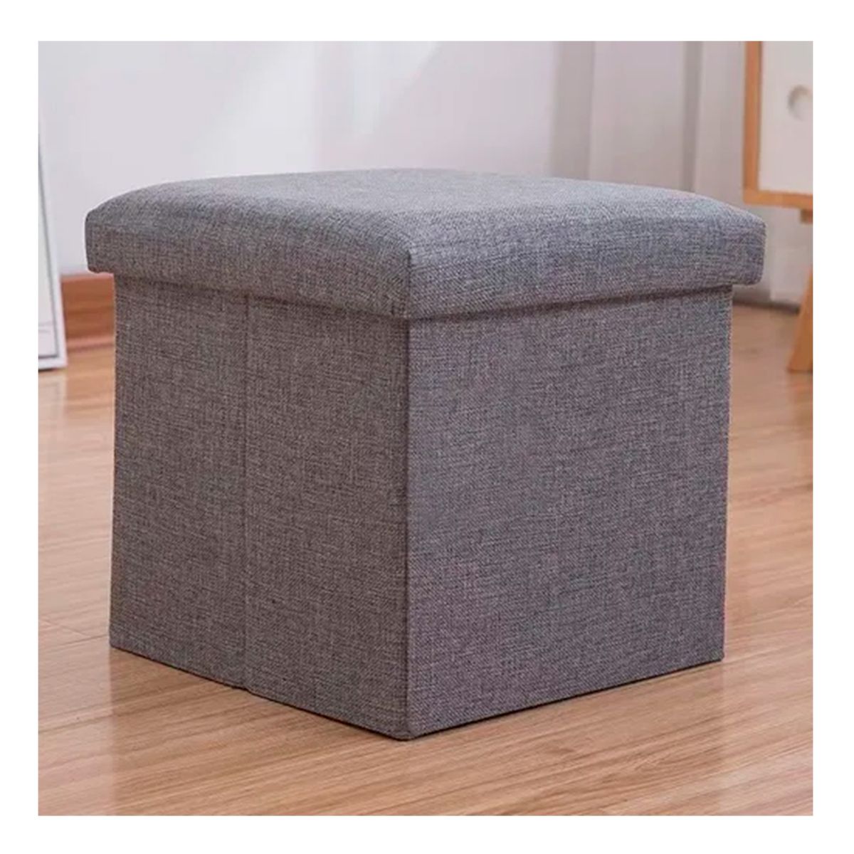 GENERICO - Puff Silla Cubo Organizador Plegable Gris Oscuro
