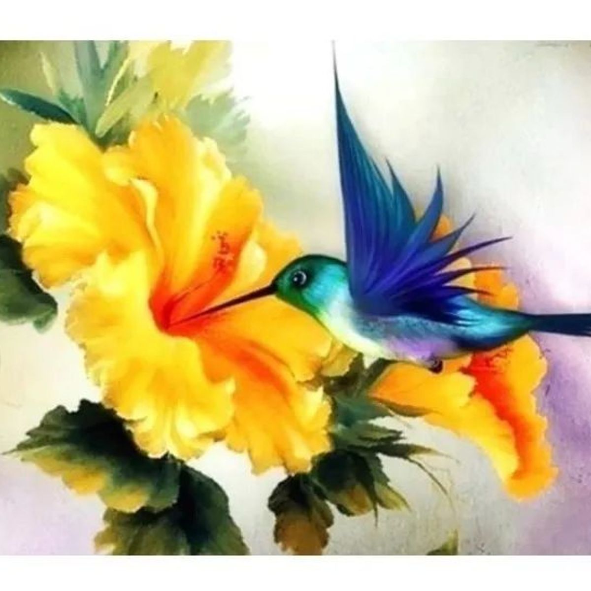 KUANGYE - Bordado Pintura Diamante Colibrí 20x30 Diamond Painting