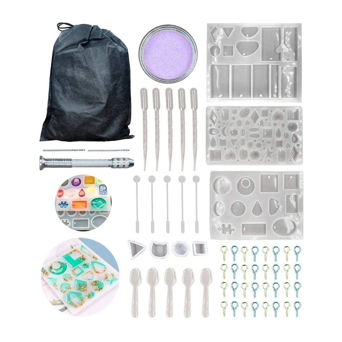 GENERICO - Set Moldes de Silicona para Velas Joyería de Resina 83 Pzs