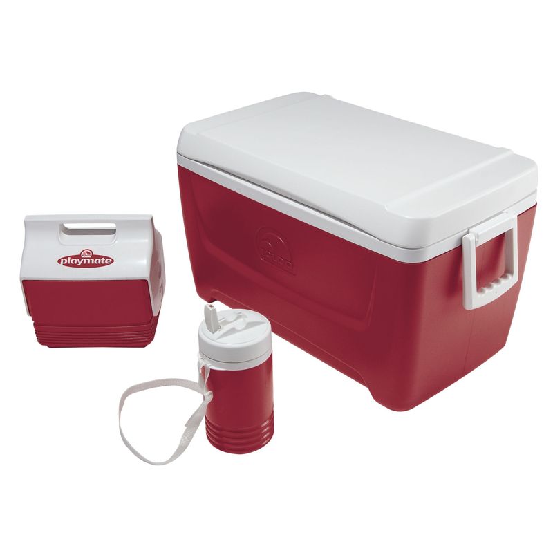 IGLOO - Combo Cooler Island Breeze: 45 L + 3 L + 0.95 L Rojo Igloo