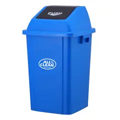 ALL CLEAN - BASURERO 60 LITROS TAPA VAIVEN AZUL