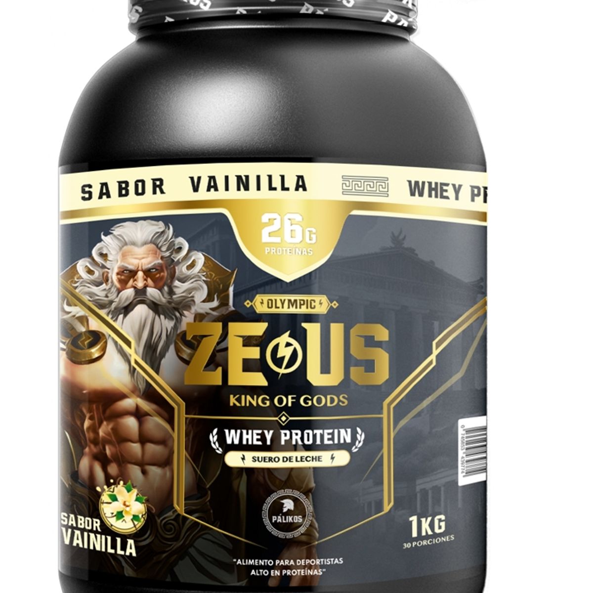 PALIKOS FITNESS - 100 Whey Protein Zeus 1kg Sabor Vainilla