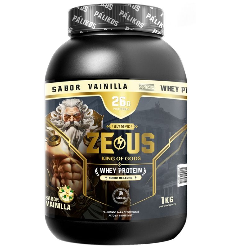 PALIKOS FITNESS - 100 Whey Protein Zeus 1kg Sabor Vainilla