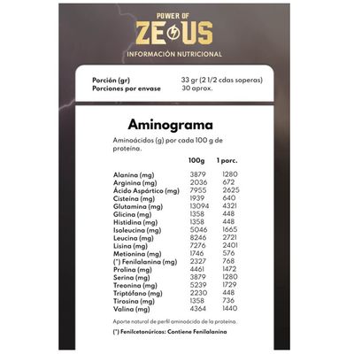 Imagen 2 del producto 100 Whey Protein Zeus 1kg Chocolate 30 servicios