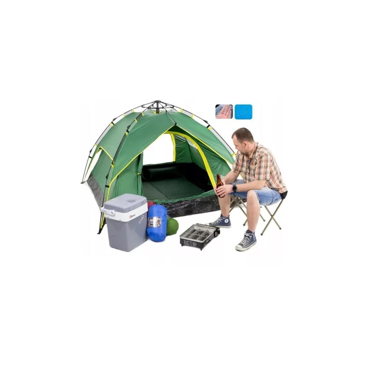 GENERICO - Carpa Automática Impermeable 3 Persona Camping Instantanea