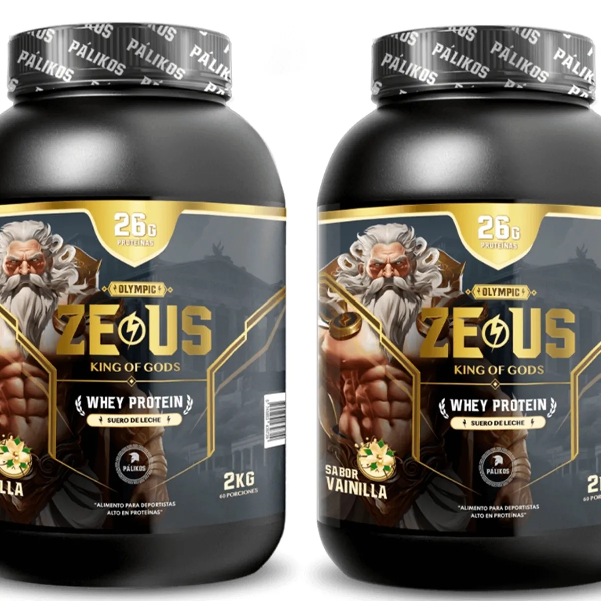 PALIKOS FITNESS - Pack Zeus - 2 Whey Protein Zeus de 2 kg - (4 kilos) Vainilla