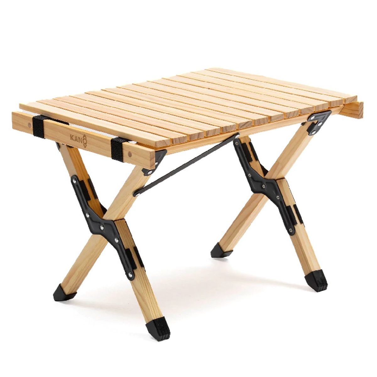 KANO - Mesa Plegable de Madera Clara Para Camping Natural Kano